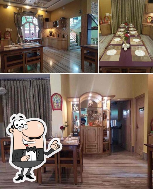The interior of Baithaki Family Restaurant