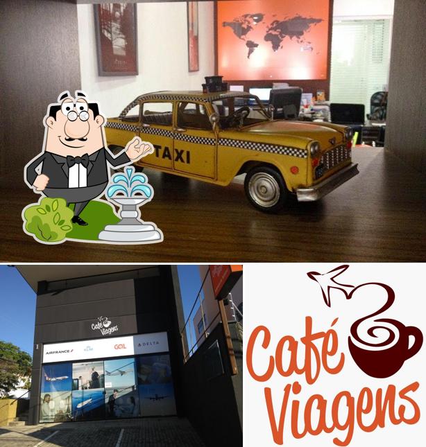 O exterior do Café Viagens