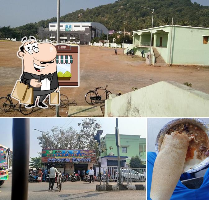 The restaurant's exterior and food