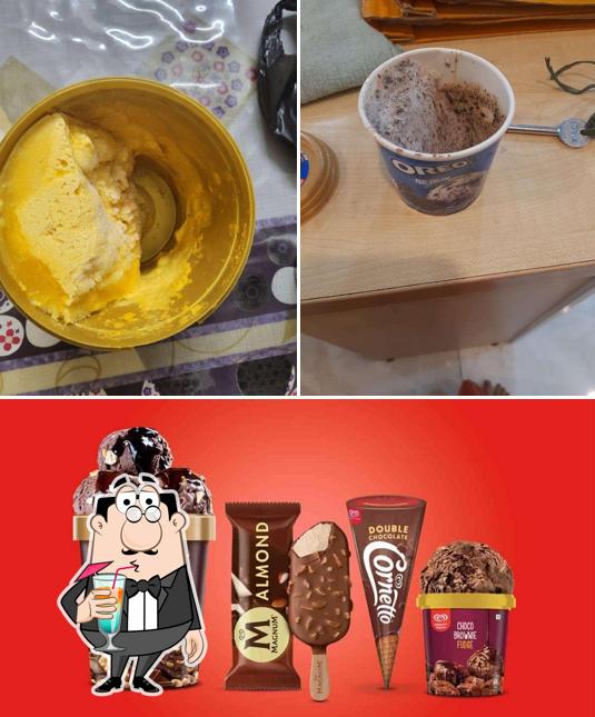 This is the image showing drink and food at Kwality Wall's Ice Cream And More