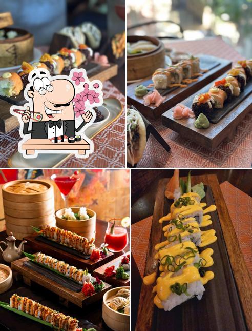 Sushi rolls are available at Nusara Restaurant