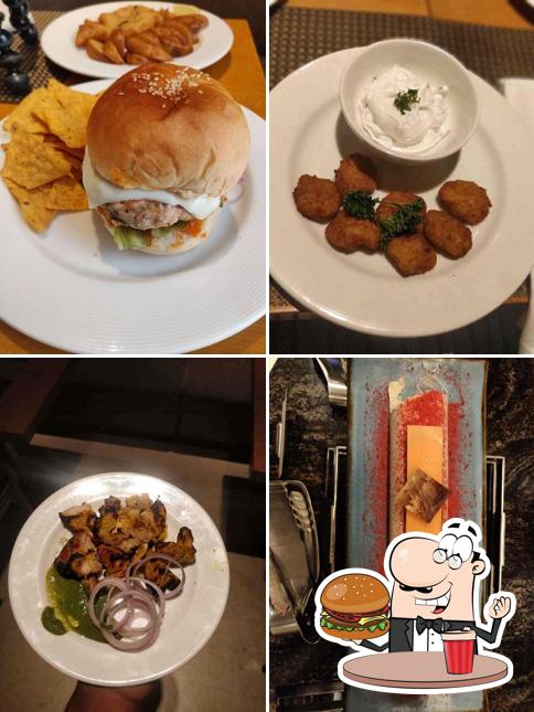 Order a burger at The eatery