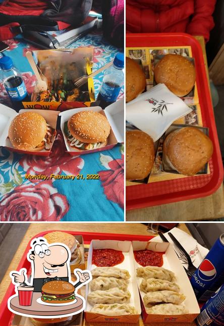 Try out a burger at Wow! Momo
