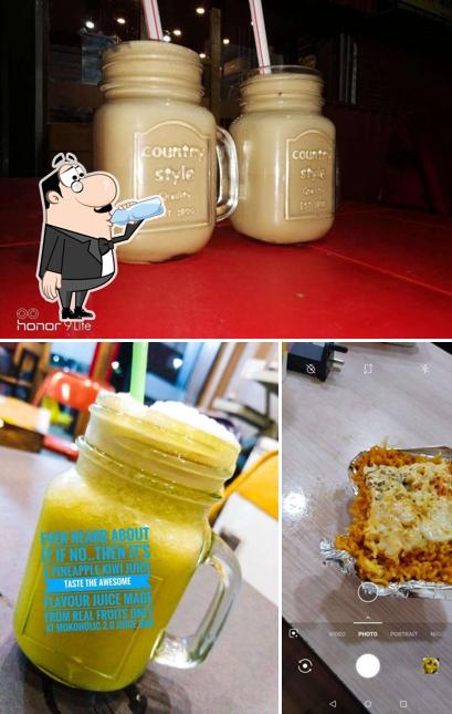Take a look at the picture displaying drink and food at Mokoholic2.1 juice bar n cafe