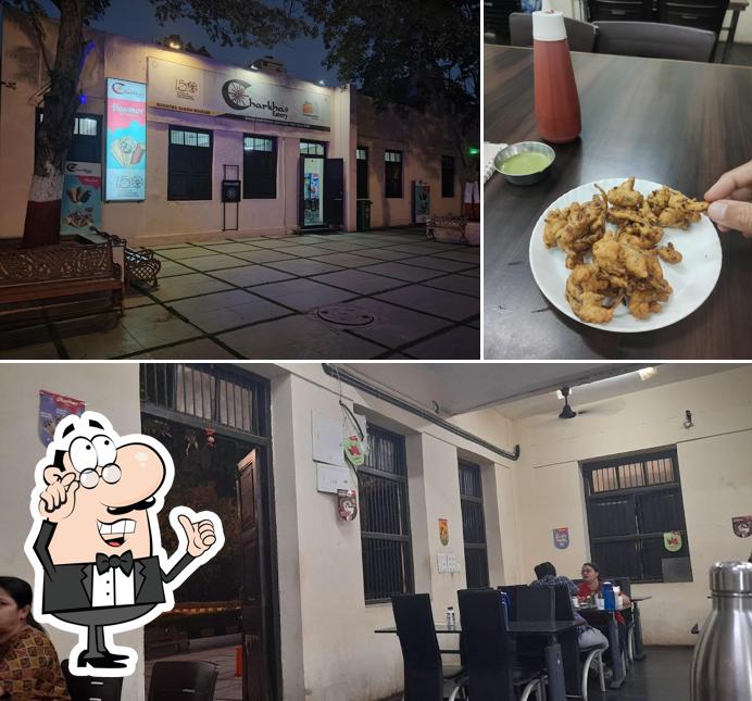The interior of Charkha Eatery
