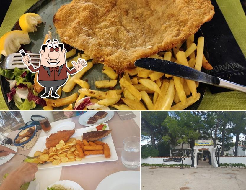 La foto di cibo e esterno da Restaurant Nirvana