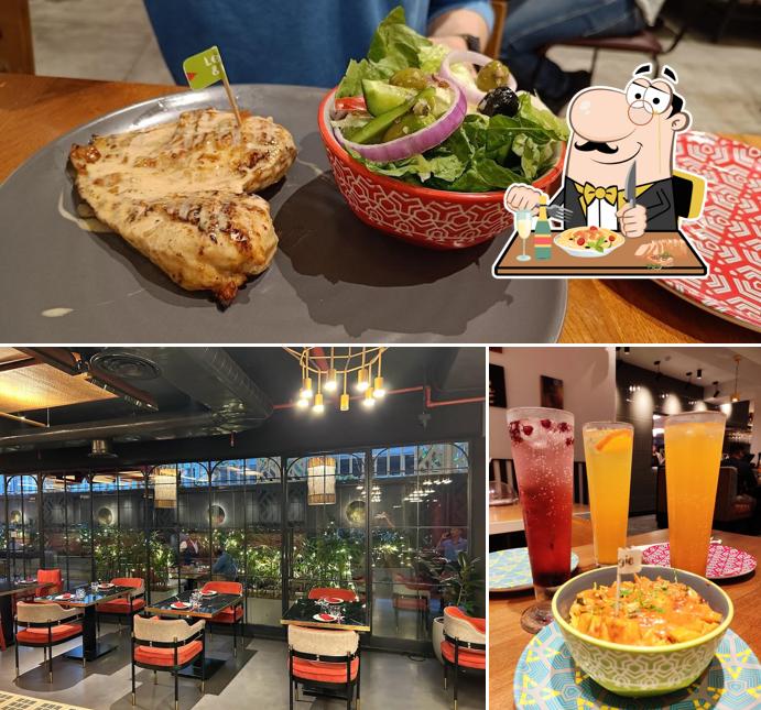 This is the image depicting food and interior at Nando's