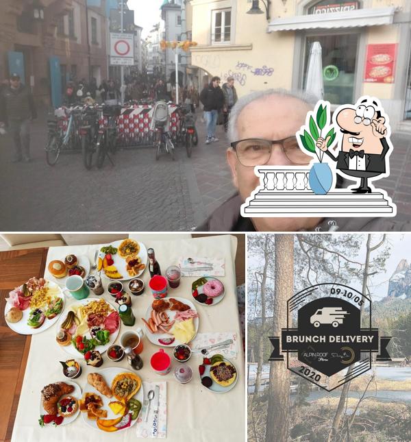La esterno e cibo del ristorante