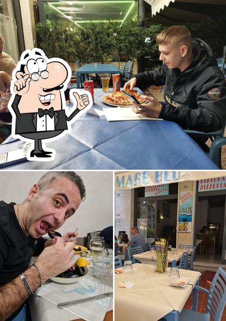Gli interni di Mare Blu Pizzeria