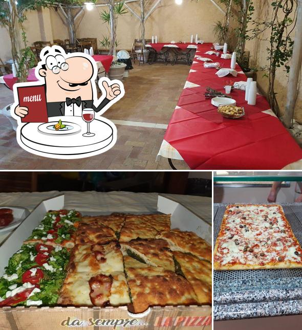 Dai un’occhiata alla foto che raffigura la cibo e interni di Pizzeria L anfiteatro