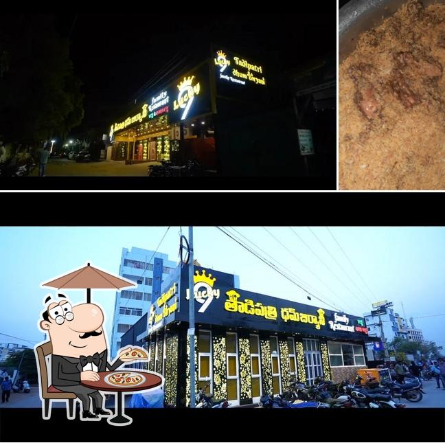 The restaurant's exterior and food