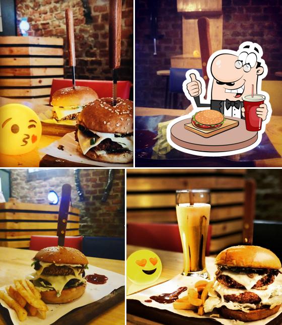 Hamburger at The Stone Age Cafe