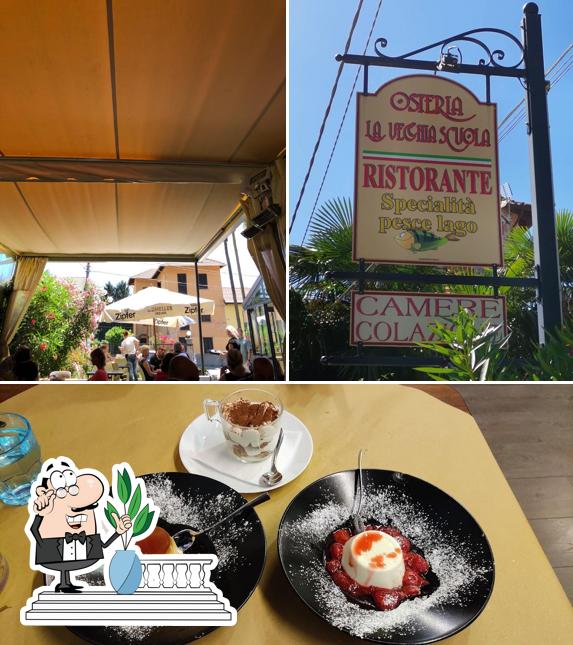 La esterno e cibo del ristorante