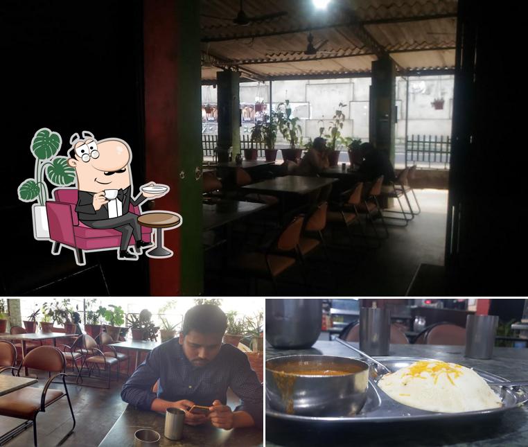The picture of interior and food at Hotel Arya