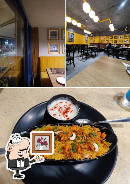 This is the picture depicting interior and food at Hocco Eatery Sayajiganj