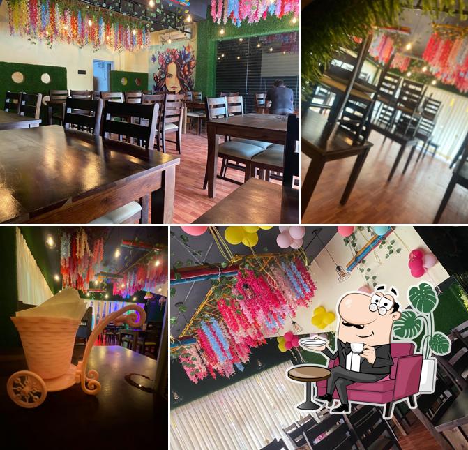 The interior of Prakruthi Restaurant