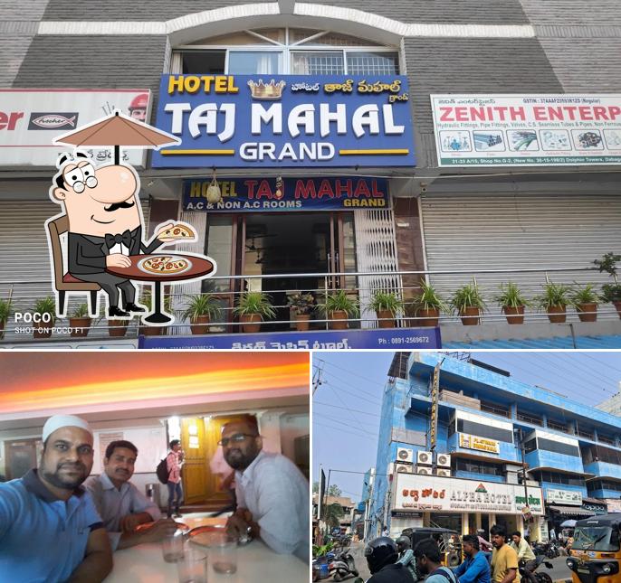 The restaurant's exterior and bar counter