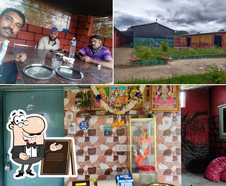 The picture of exterior and food at Balaji Food Court