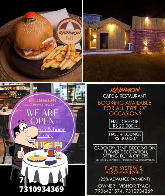 Order a burger at Rainmon cafe