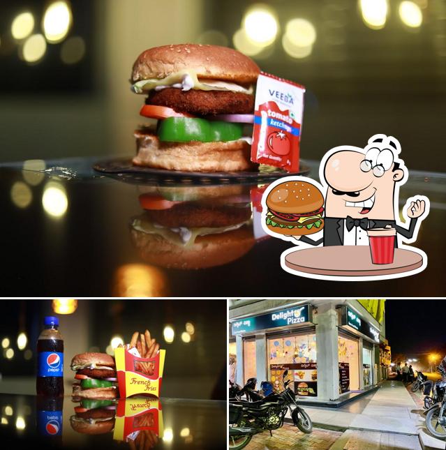 Delight Pizza’s burgers will suit different tastes