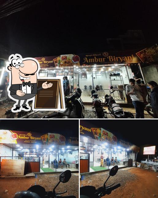The exterior of Ambur Biriyani, veg and non veg restaurant