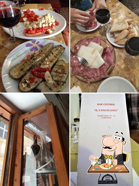 Tra le varie cose da Òsteria Il Cancellino - Siena si possono trovare la cibo e interni