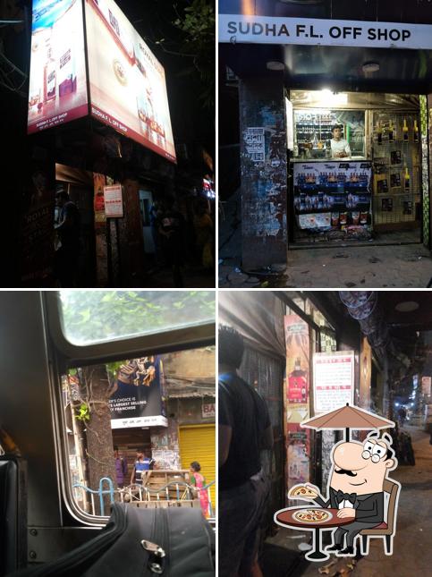 The exterior of Sudha Foreign Liquor Off Shop