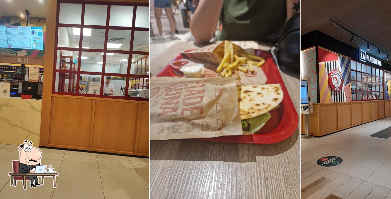 Tra le diverse cose da La Piadineria si possono trovare la interni e cibo