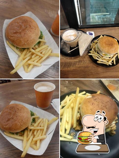 Get a burger at Raffles Cafe