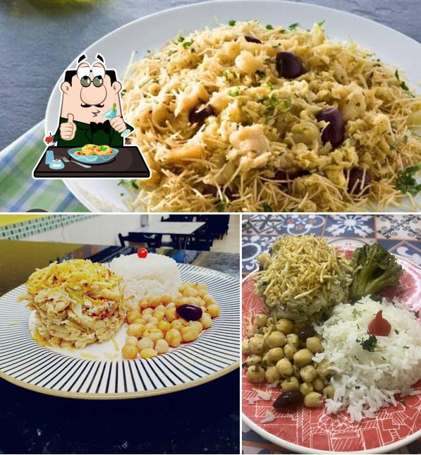 A ilustração da comida e bebida a Dona Lucilia Cozinha Portuguesa