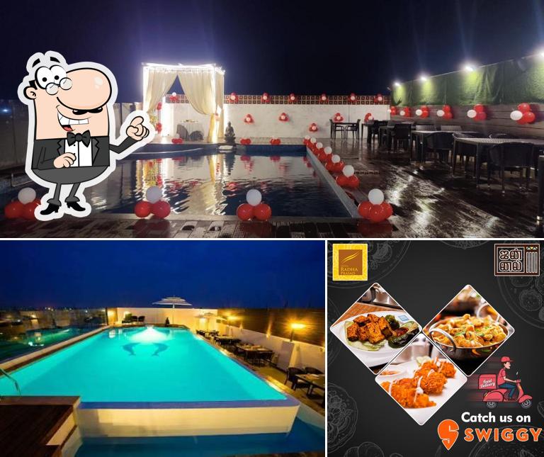 Take a seat at one of the tables at Jannal Restaurant