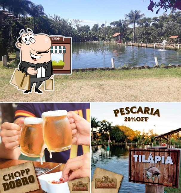A imagem do Casa da Fazenda Pesque e Restaurante’s exterior e cerveja