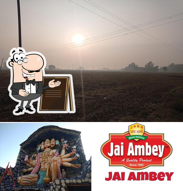 Among different things one can find exterior and food at Jai Ambey Bikaneri Namkeen