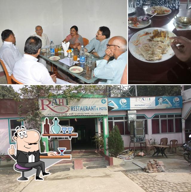 This is the image showing interior and food at Rahi Restaurant & Hotel