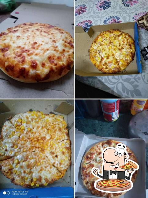 Pick various types of pizza