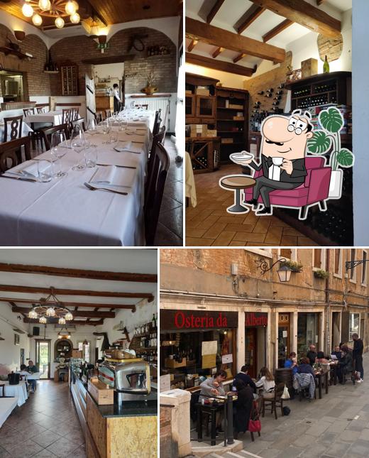 Gli interni di Osteria da Alberto