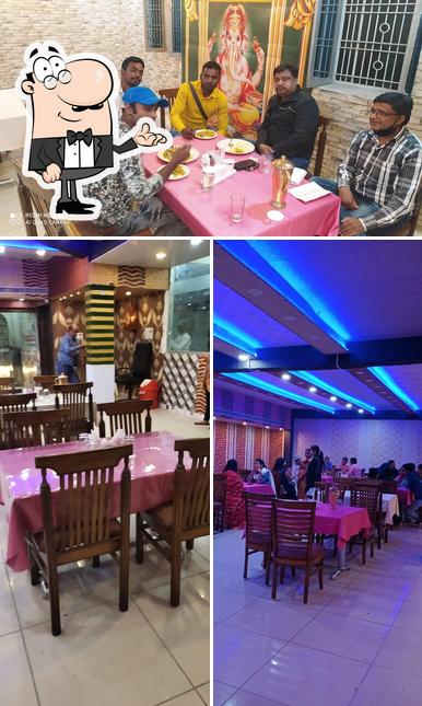 The interior of Seva Cafe, Pure Vegetarian Restaurant and Banquet, Varanasi