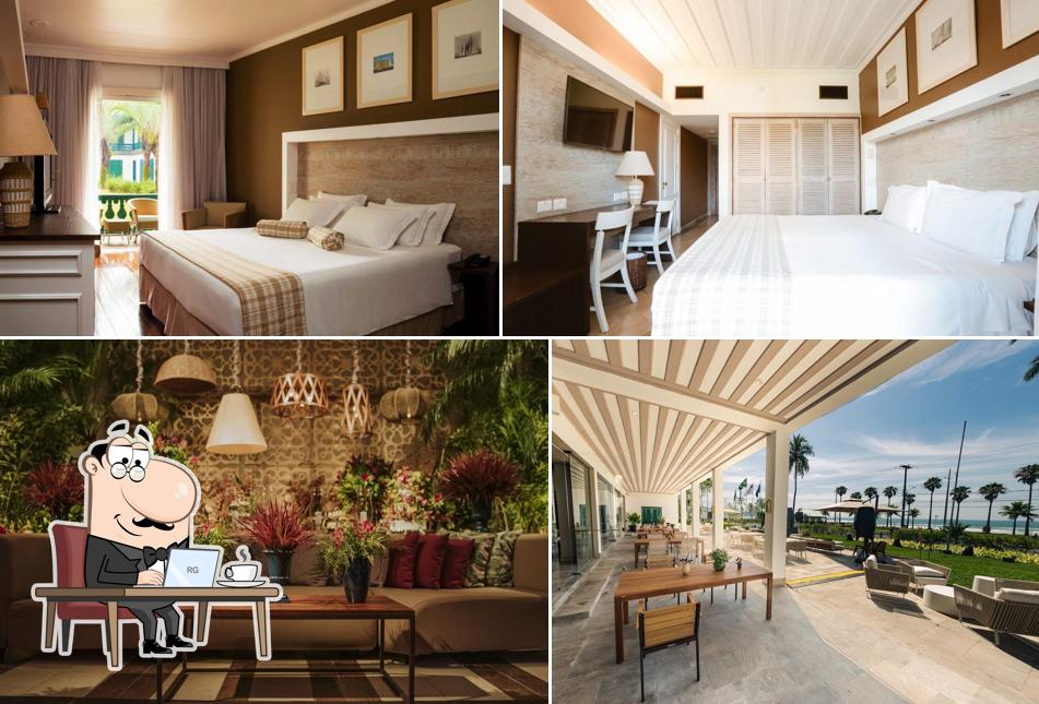 Sente em uma das mesas no Casa Grande Hotel Resort & Spa