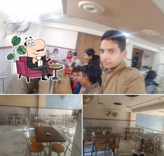 Take a seat at one of the tables at Hanuman Dhaba