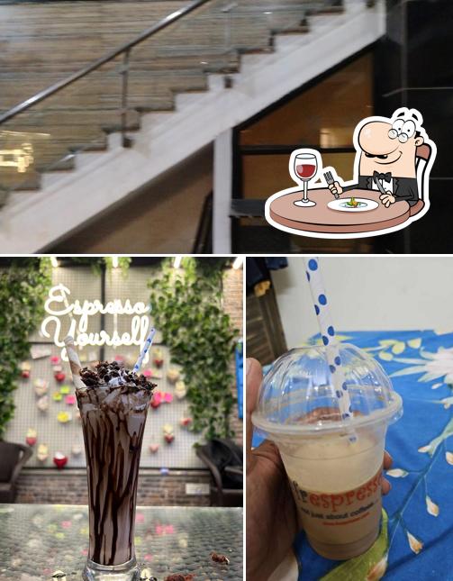 Among different things one can find food and interior at Cafe Frespresso