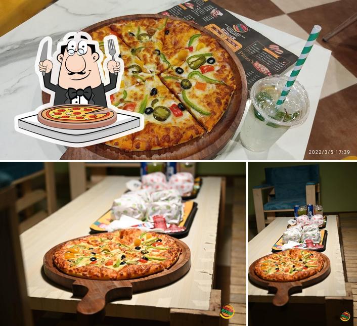 Get pizza at Burger bites