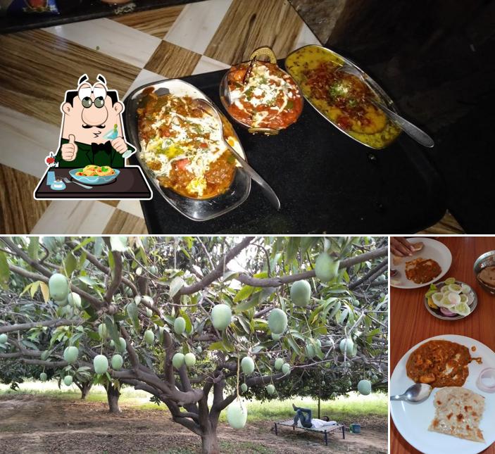 The restaurant's food and dining table