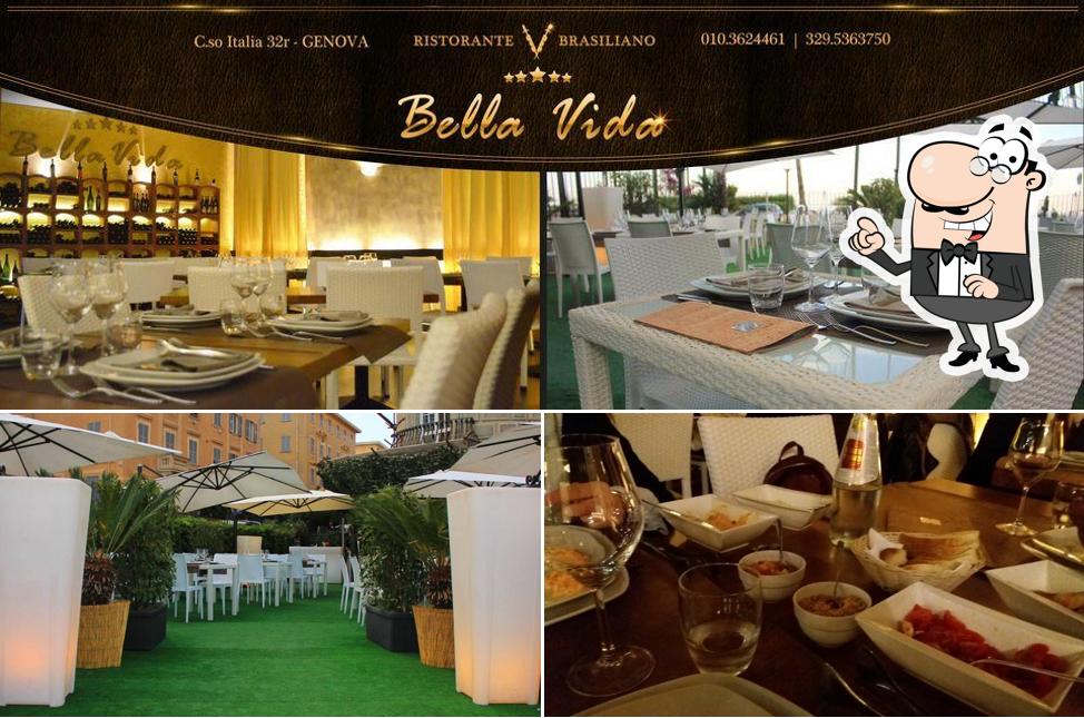 La immagine della interni e cibo di Bella Vida Ristorante Brasiliano sul mare