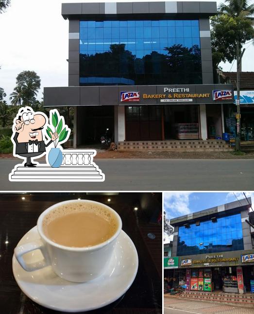The restaurant's exterior and beverage