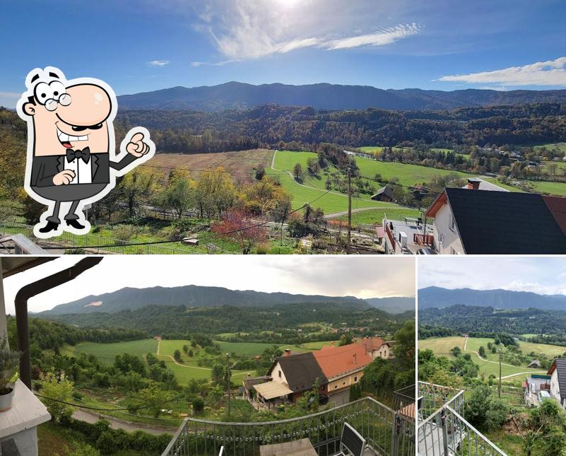 Goditi la vista dagli esterni di Gostilna Avguštin