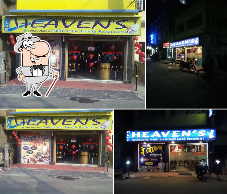 The exterior of Blue Heaven's Restaurant