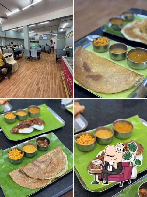 The interior of Minnal pure veg restaurant chromepet