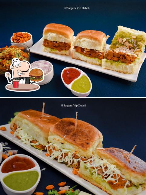 Try out a burger at Satguru VIP Dabeli