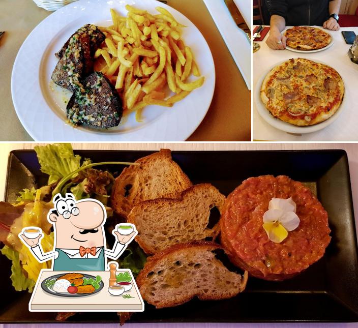 Dai un’occhiata alla immagine che raffigura la cibo e tavolo da pranzo di Brasserie San Remo