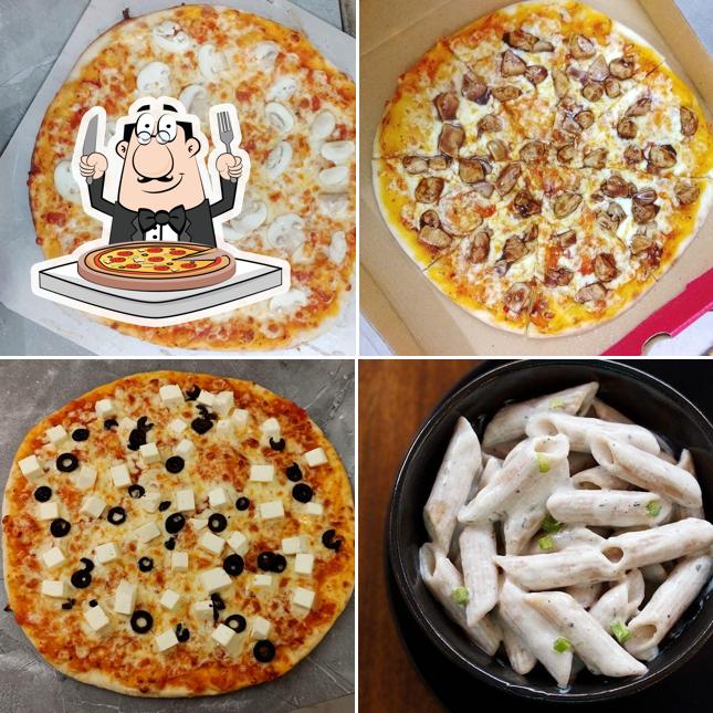 Get pizza at Open sky cafe